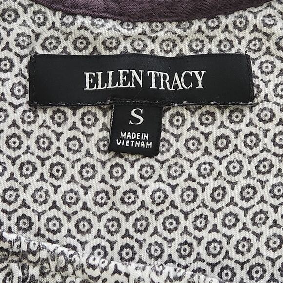 Ellen Tracy Black White Circle Print Sleeveless Mini Dress Small Lightweight - Picture 4 of 5